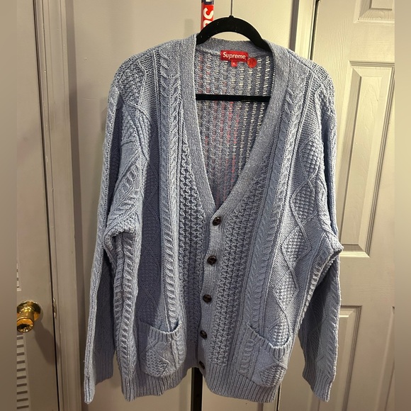 SUPREME Cable Knit Cardigan Sweater FW16 - Picture 1 of 6